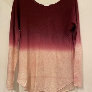 Gradient Burgundy and Cream Women's Top